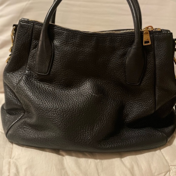 PRADA Vitello Daino Tote black leather with crossbody strap great condition - Picture 5 of 15
